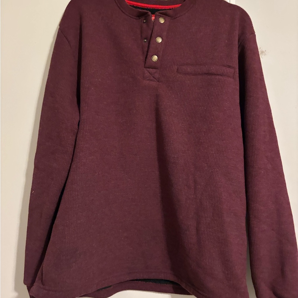 Burgundy Henley Sweater